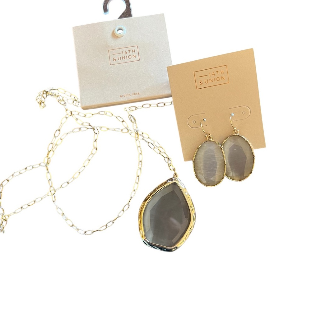 NWT~ Earring and Necklace set. 32” necklace with a 16” drop. Earrings 1.5” drop
